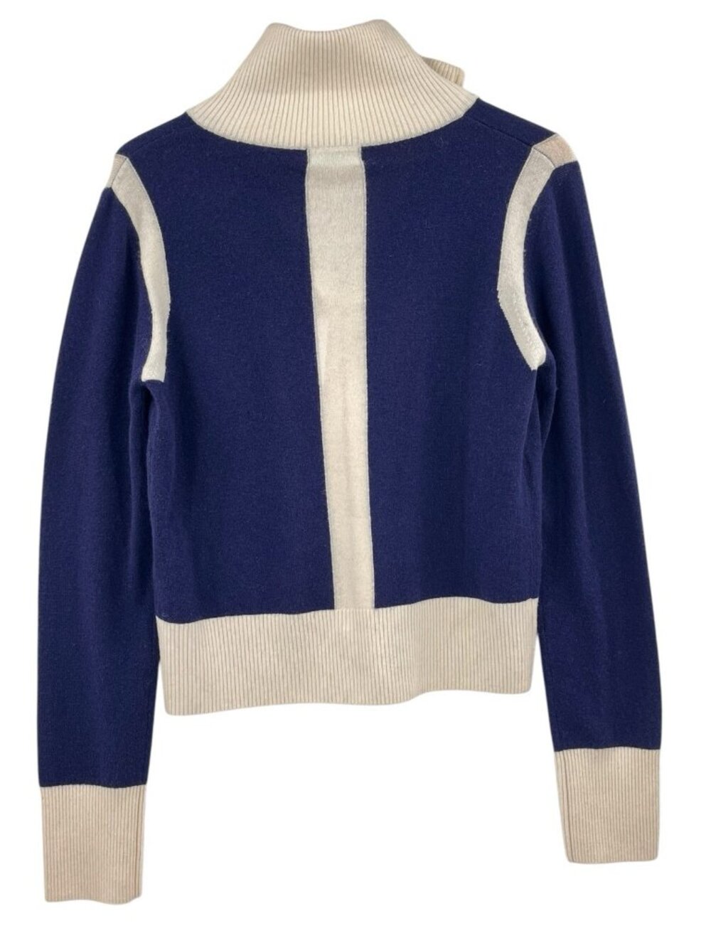 VOYAGEUR MERSEA Women's Navy Zermatt Zip Cashmere Blend Cardigan NWT Med - Picture 5 of 5